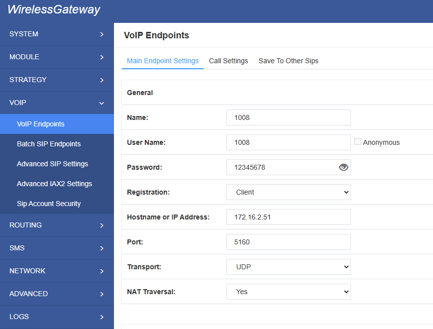 Wireless Gateway connects with Freepbx15 | OpenVox Document Center Pasted 139