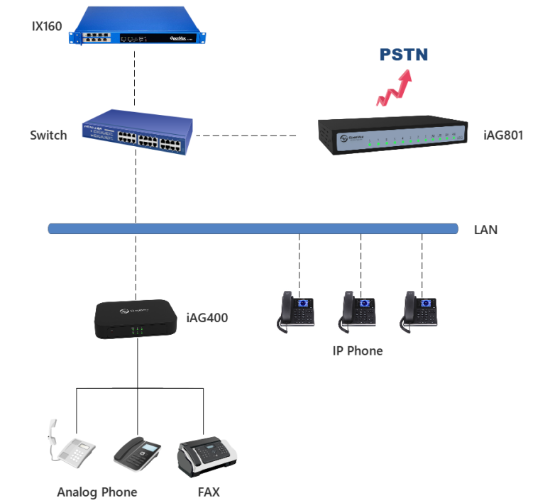 IAG801 analog gateway topology