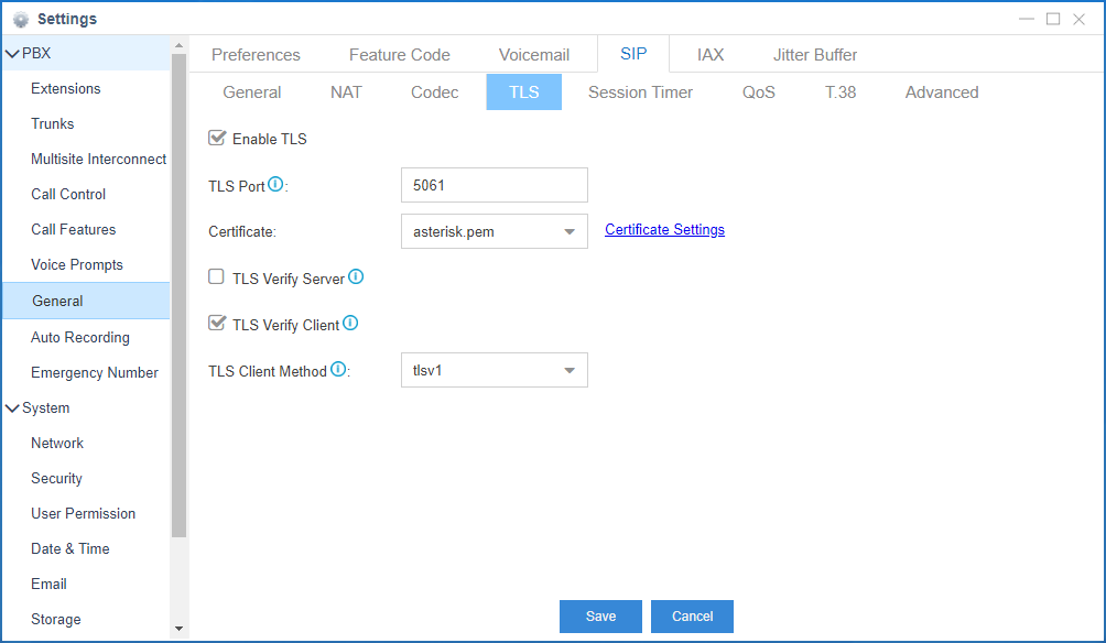 Analog Gateway FXS configure TLS and SRTP with Yeastar S20 VoIP PBX | OpenVox Document Center Pasted 35