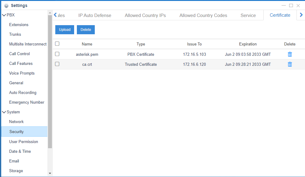 Analog Gateway FXS configure TLS and SRTP with Yeastar S20 VoIP PBX | OpenVox Document Center Pasted 36